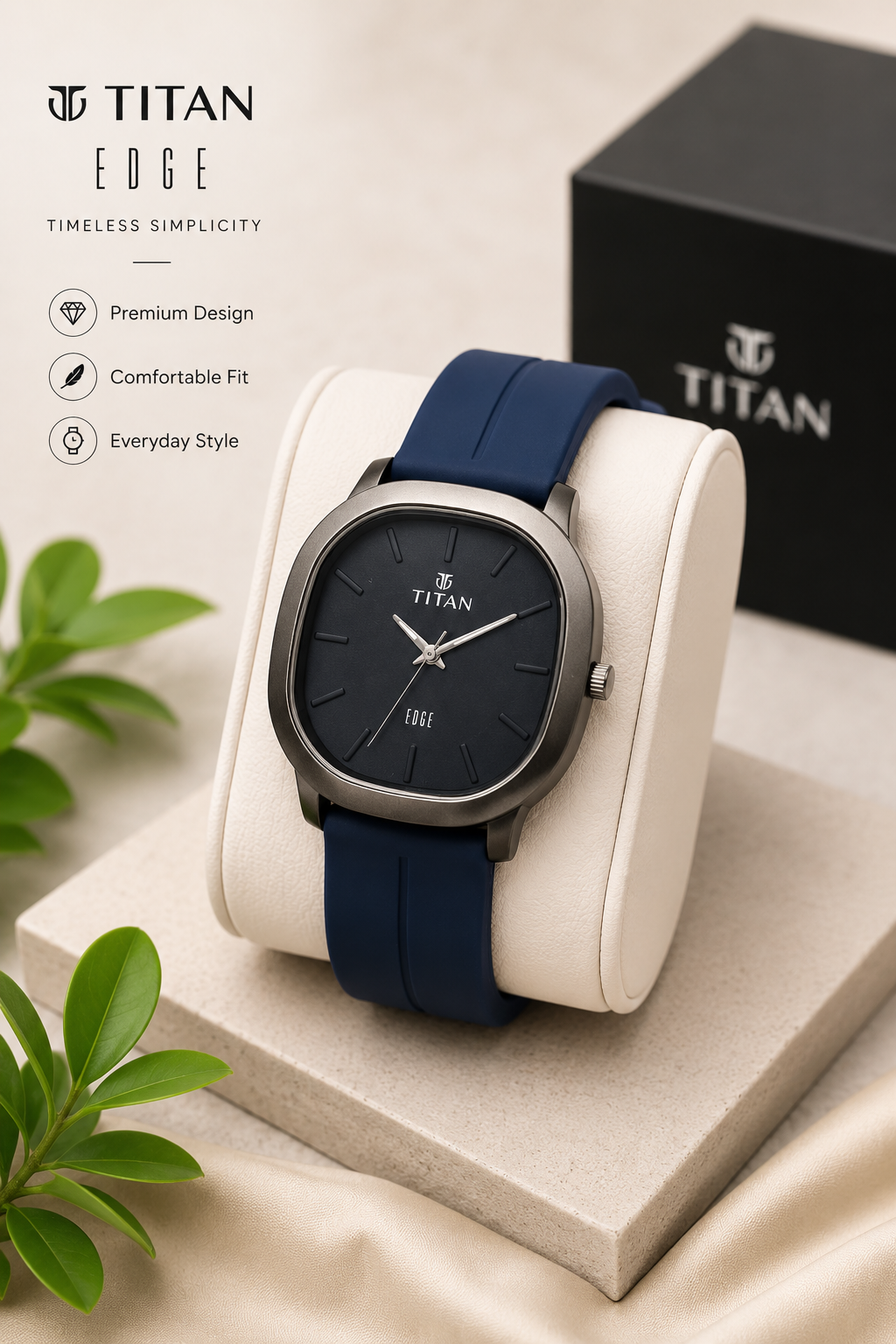 Titan Edge Premium Men's Watch – Blue Strap Edition - Image 2