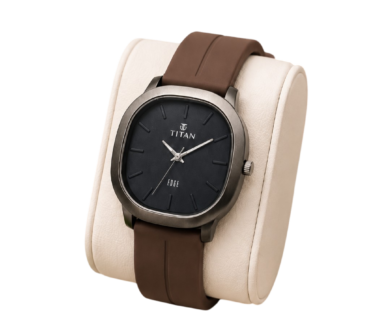 Titan Edge Premium Men's Watch – Brown Strap Edition