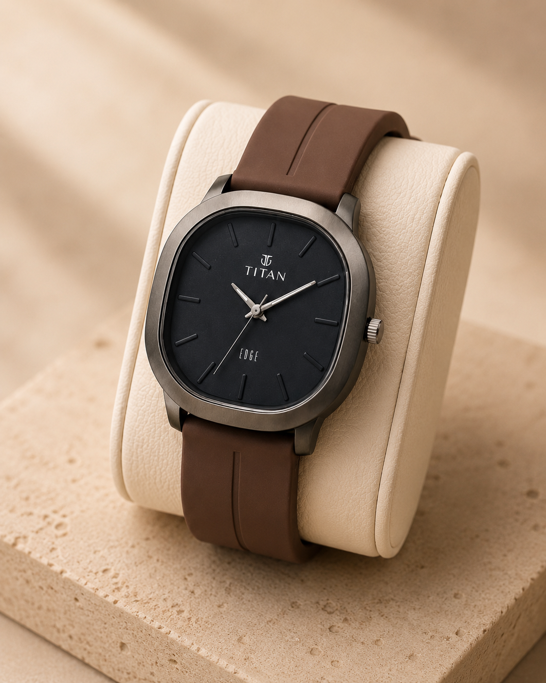 Titan Edge Premium Men's Watch – Brown Strap Edition - Image 5