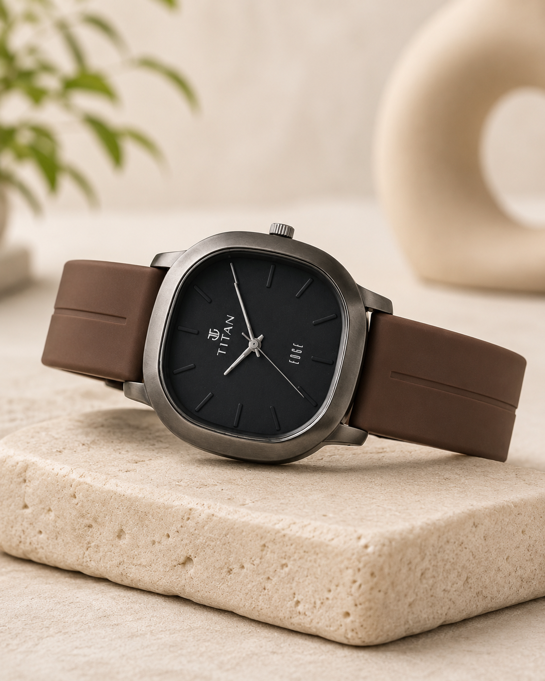 Titan Edge Premium Men's Watch – Brown Strap Edition - Image 4