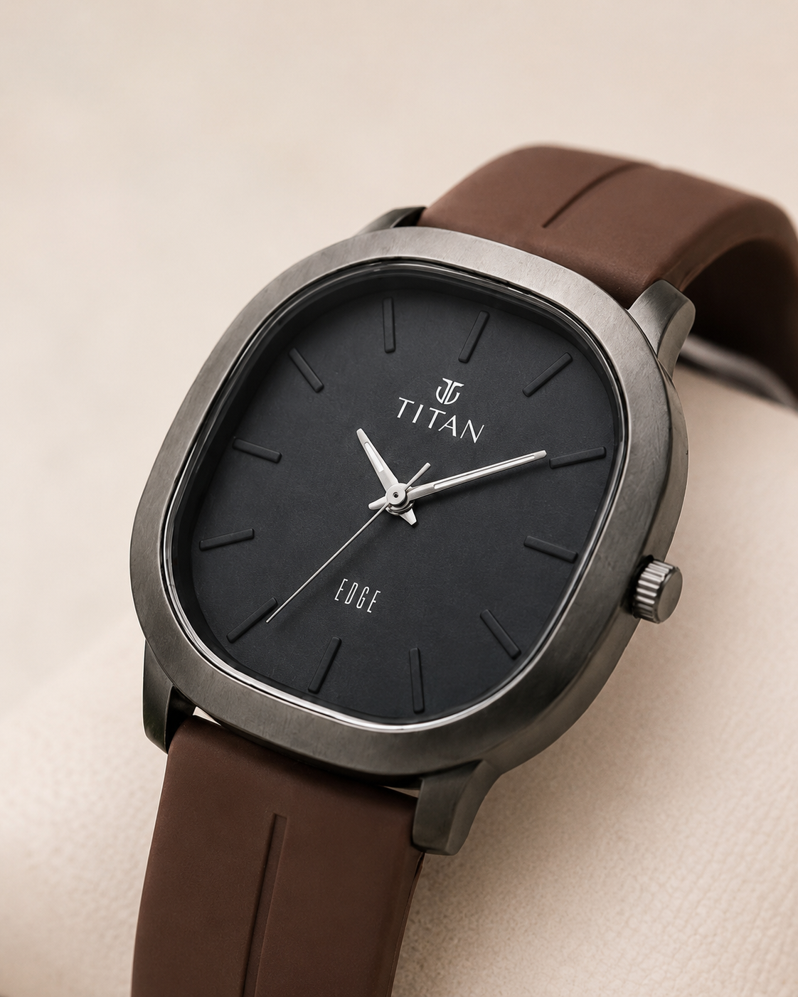 Titan Edge Premium Men's Watch – Brown Strap Edition - Image 3