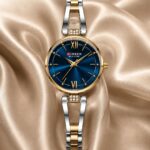 CURREN Blanche Premium Ladies Watch – Blue Dial Gold Silver Chain