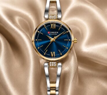 CURREN Blanche Premium Ladies Watch – Blue Dial Gold Silver Chain