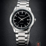 CAQUO Premium Stainless Steel Men’s Quartz Watch – Black Dial